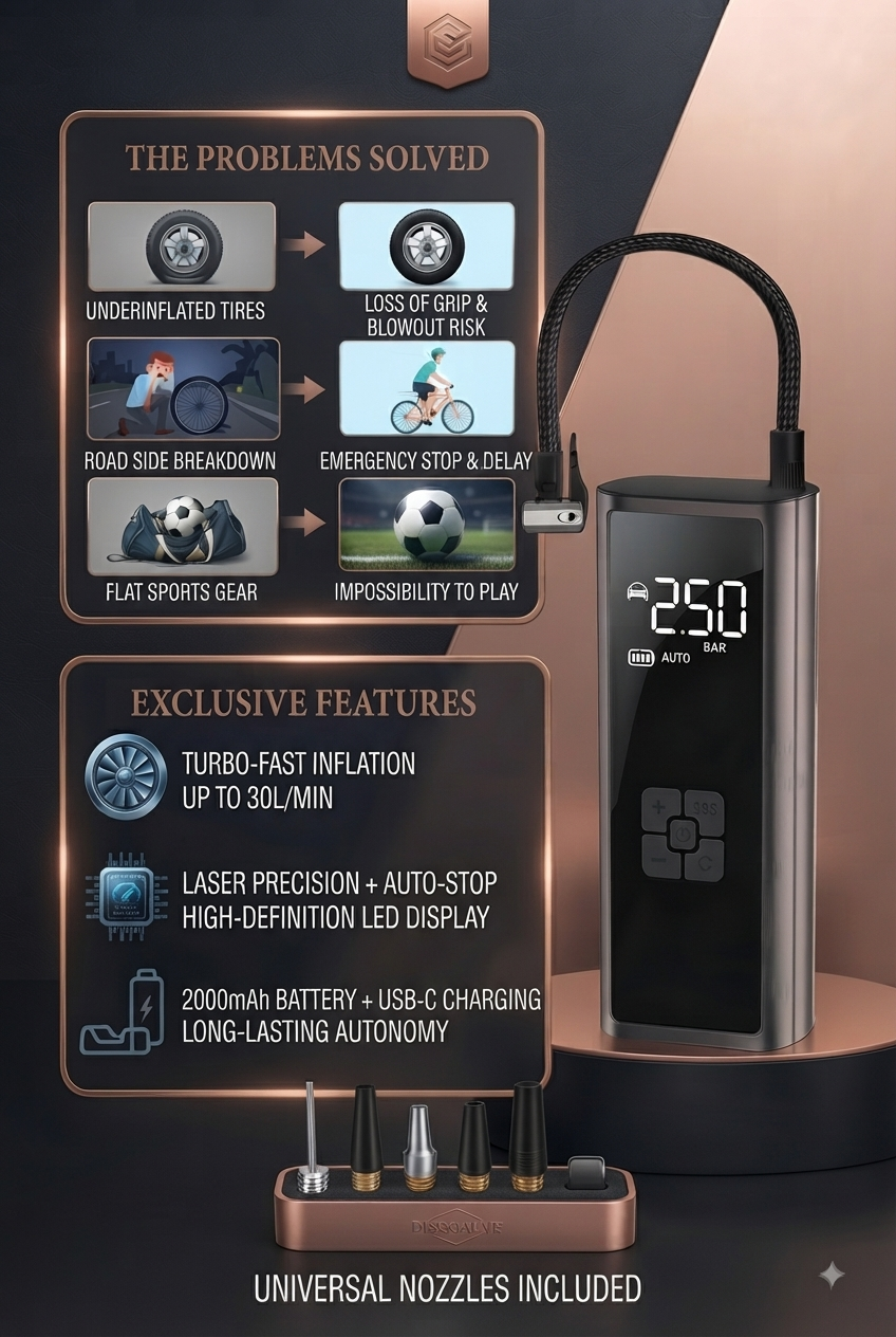 Close-up of tire inflator LED display showing PSI reading