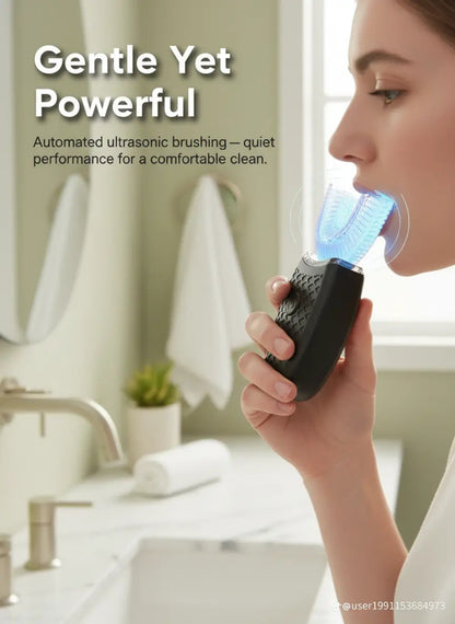 Brosse à dents automatique en U en utilisation
